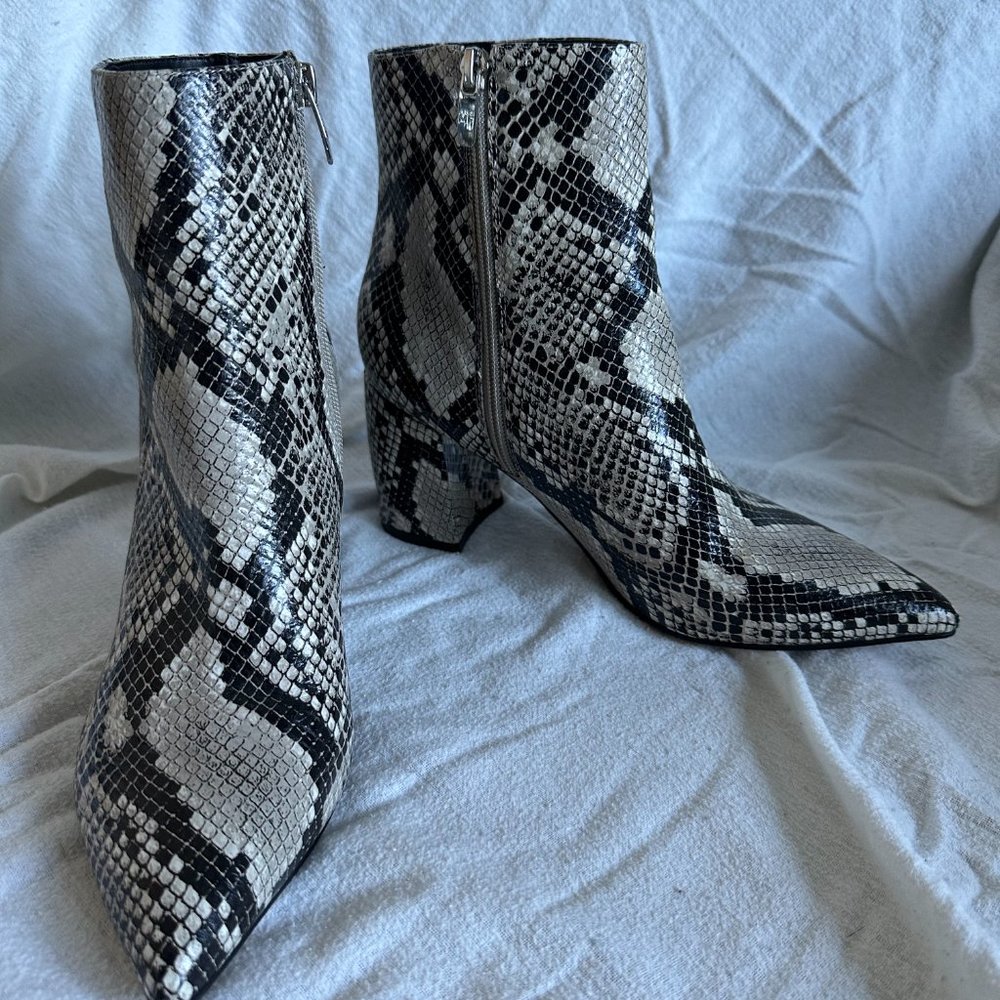 Marc Fisher Python Jelly Block Heel Booties, Size… - image 5